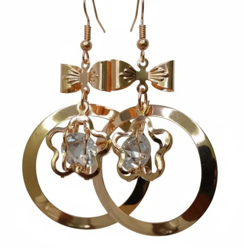 Gold Toned Drop Earrings for Women