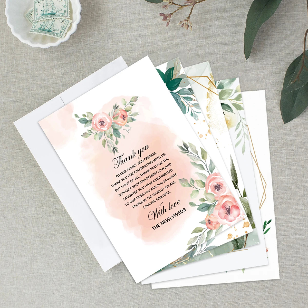 50pcs Custom Reception Message Cards,Personalized Image Own Design,Thank You Menu Table Cards,Unique Event Stationery,Invitation