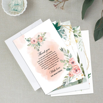 50pcs Custom Reception Message Cards,Personalized Image Own Design,Thank You Menu Table Cards,Unique Event Stationery,Invitation