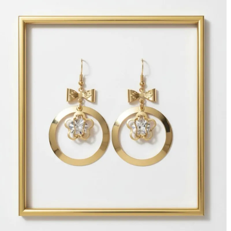 Gold Toned Drop Earrings for Women