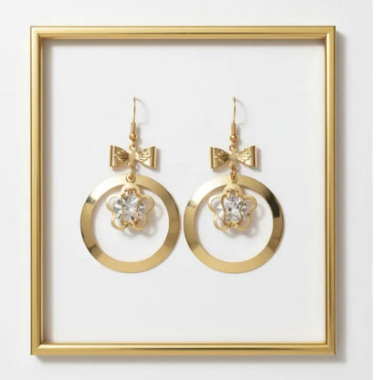 Gold Toned Drop Earrings for Women