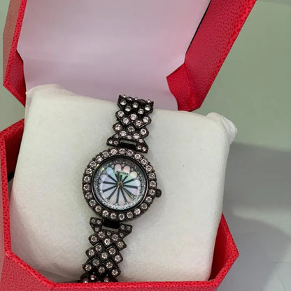 Ladies’ Crystal Flower Dial Luxury Analog Watch