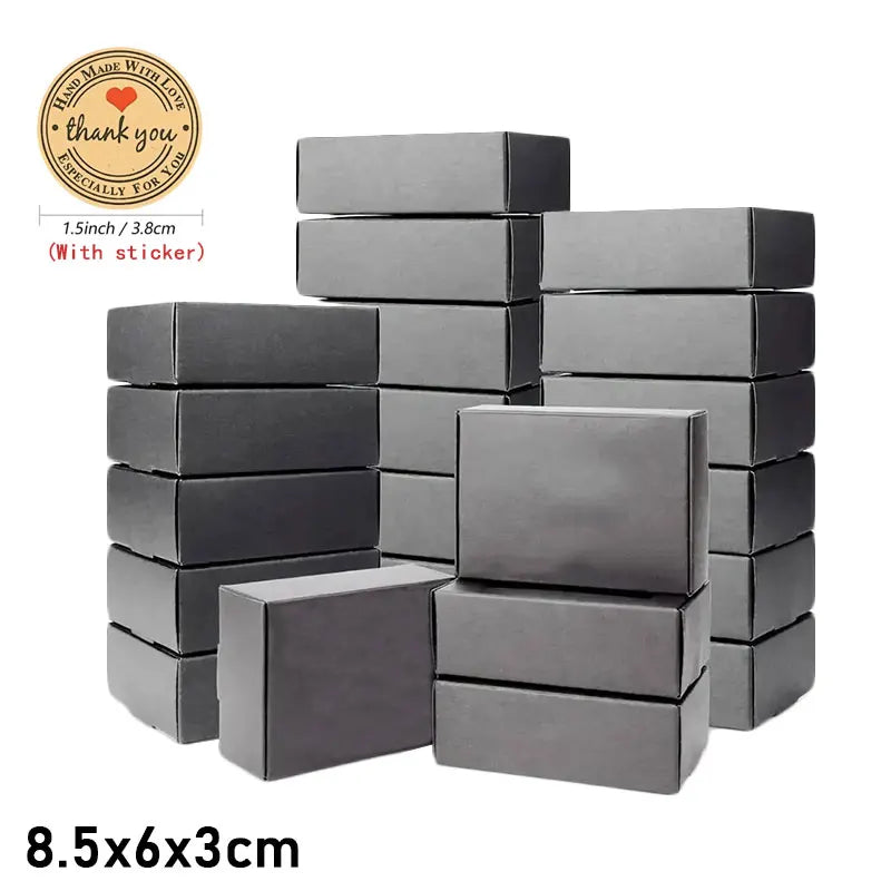 10/30pcs small gift craft handmade kraft paper box, wedding party birthday paper gift box (with stickers)