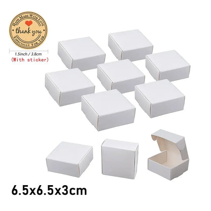10/30pcs small gift craft handmade kraft paper box, wedding party birthday paper gift box (with stickers)