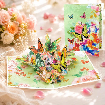 3D Pop Up Flower Greeting Cards Wedding Card Anniversary Thanksgiving Valentines Day Birthday Gift Thank You Card Handmade Cards