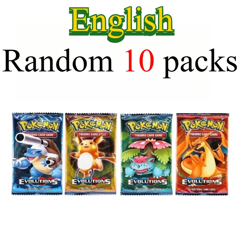 10 Pokémon Card Packs, Bright Stars,151 Prismatic Evolutions,PALDEAN FATES,English Reinforcement,Battle Transaction Card Gift
