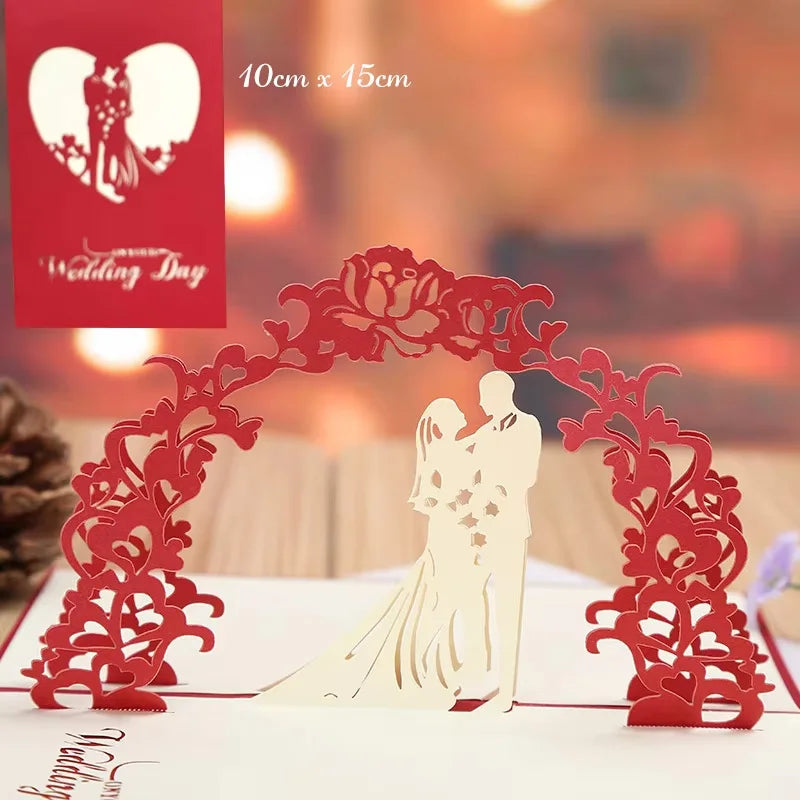 3D Pop Up Flower Greeting Cards Wedding Card Anniversary Thanksgiving Valentines Day Birthday Gift Thank You Card Handmade Cards