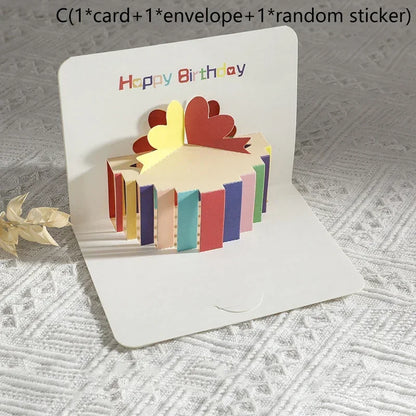 Birthday Greeting Cards 3D Pop Up Gift Card Gift Cards with Envelope Wedding Decorations for Tables Greeting Cards Gift Card