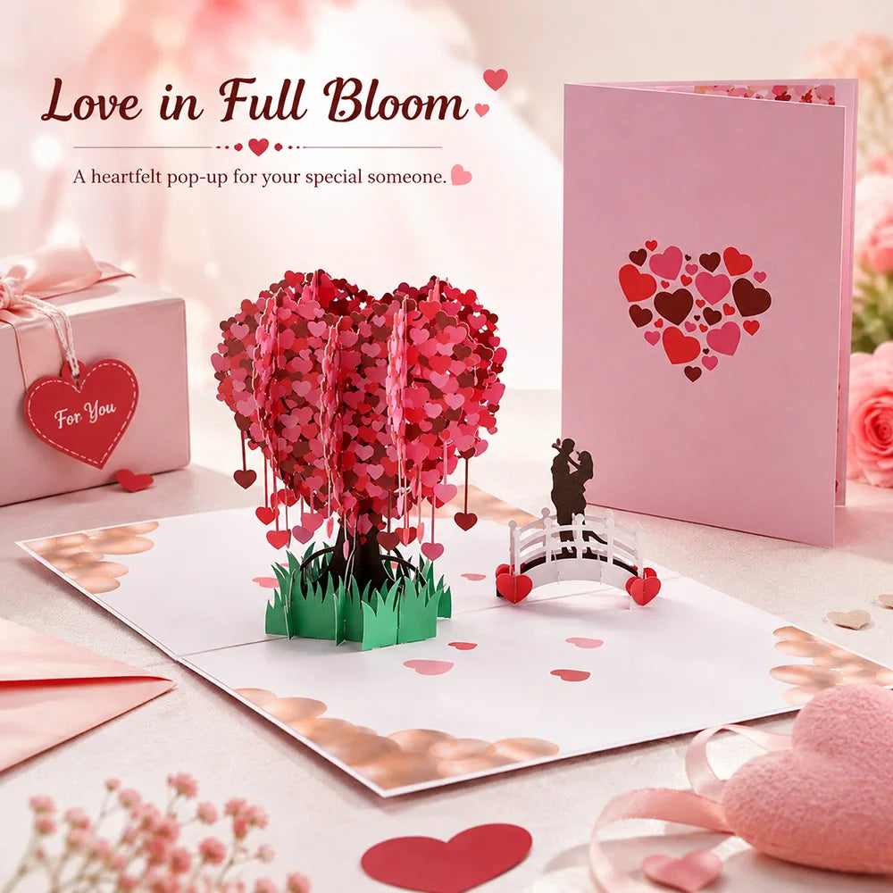 3D Pop Up Flower Greeting Cards Wedding Card Anniversary Thanksgiving Valentines Day Birthday Gift Thank You Card Handmade Cards