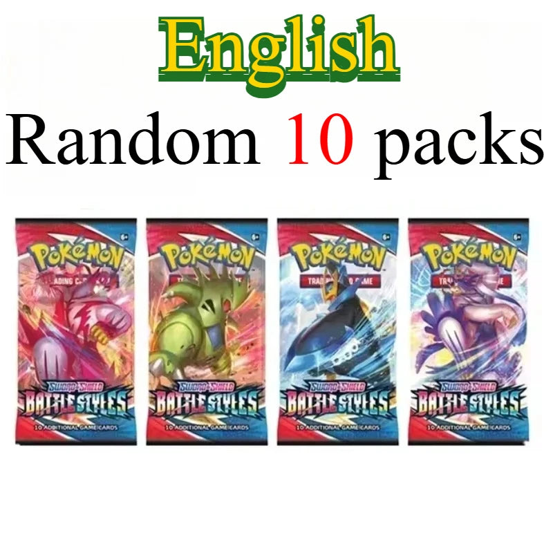 10 Pokémon Card Packs, Bright Stars,151 Prismatic Evolutions,PALDEAN FATES,English Reinforcement,Battle Transaction Card Gift
