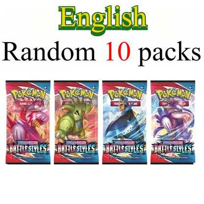 10 Pokémon Card Packs, Bright Stars,151 Prismatic Evolutions,PALDEAN FATES,English Reinforcement,Battle Transaction Card Gift