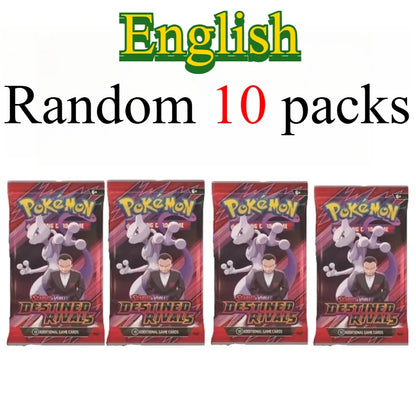 10 Pokémon Card Packs, Bright Stars,151 Prismatic Evolutions,PALDEAN FATES,English Reinforcement,Battle Transaction Card Gift