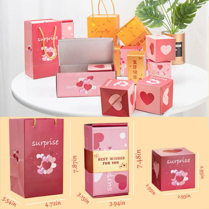 12pcs Folding Bounce Gifts Box Surprise Jumping Bounce Box Explosions Red Envelope Creative Folding Carton Gift Box For Birthday