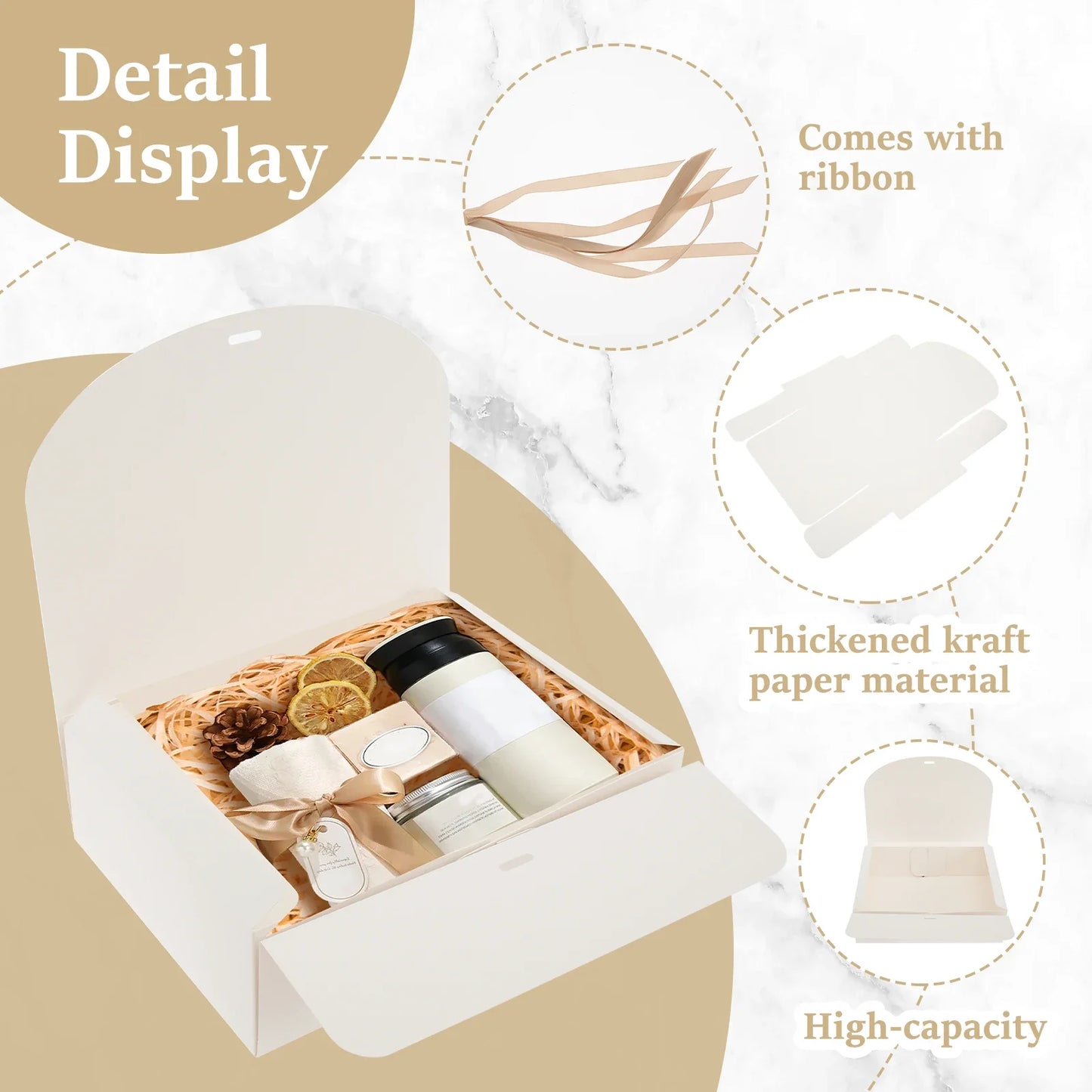 10Pcs Paper Gift Boxes with Lids Valentine's Day Gift Packaging Box Large Capacity Decorative Box for Weddings Birthday