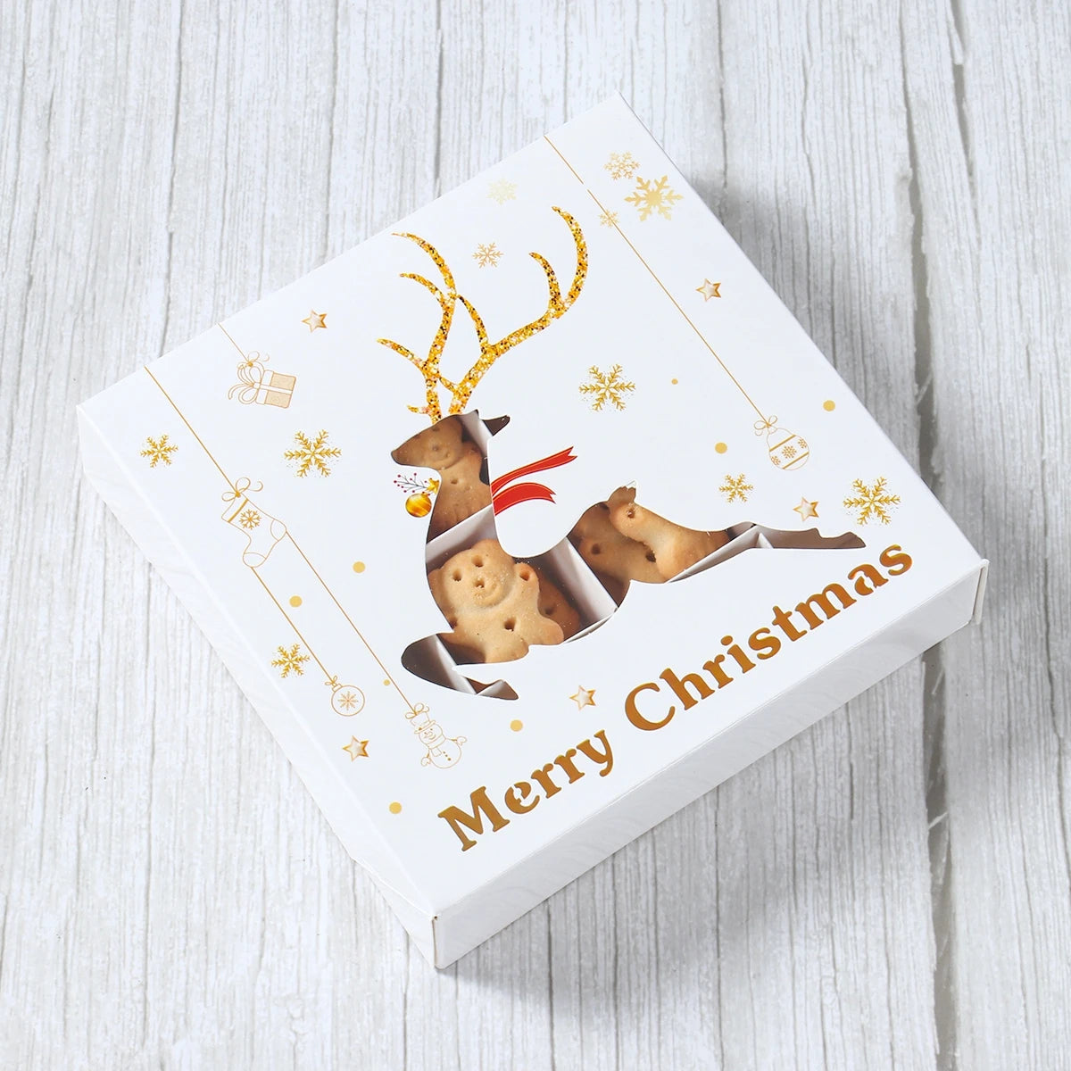 Christmas Candy Boxes Cookie Biscuit Packing Bag 2024 Christmas Decoration for Home Navidad Xmas Wrapping Gift Box New Year 2025
