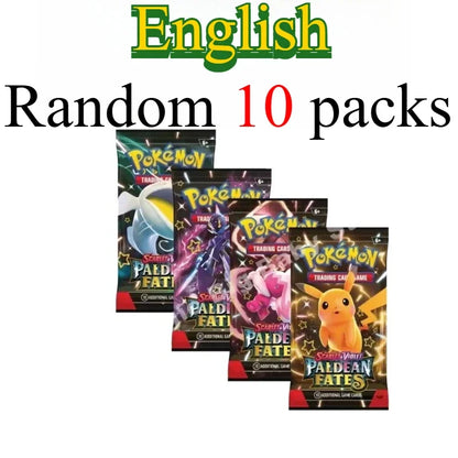 10 Pokémon Card Packs, Bright Stars,151 Prismatic Evolutions,PALDEAN FATES,English Reinforcement,Battle Transaction Card Gift