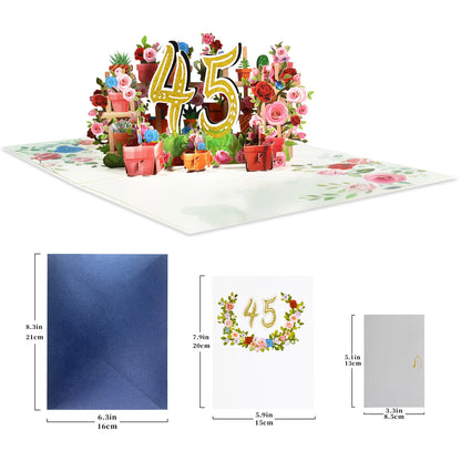 Pop Up Anniversary Card 1st 10 28 21 30 Number Figure 3D Greeting Cards for Birthday Wedding