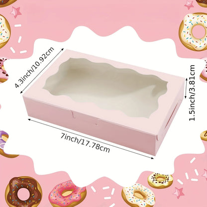 5/10pcs Gift Box with Clear Window - For Desserts, Pastries, Candies and Chocolates - Perfect for Weddings, Birthdays and more