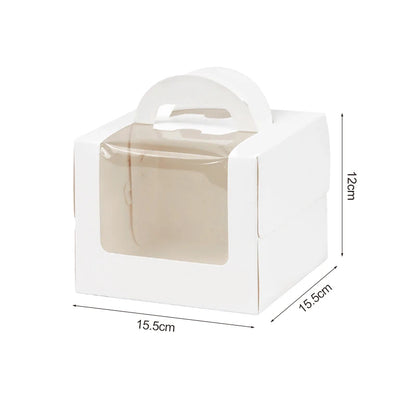 10Pcs Cake Box with Clear Window Paper Gift Packaging Box Wedding Birthday Party Muffin Cake Container Baby Shower Supplies