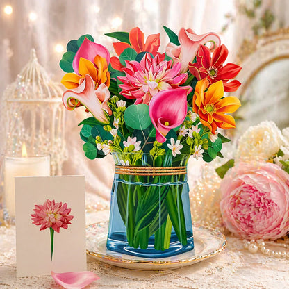3D Pop Up Flower Greeting Cards Wedding Card Anniversary Thanksgiving Valentines Day Birthday Gift Thank You Card Handmade Cards
