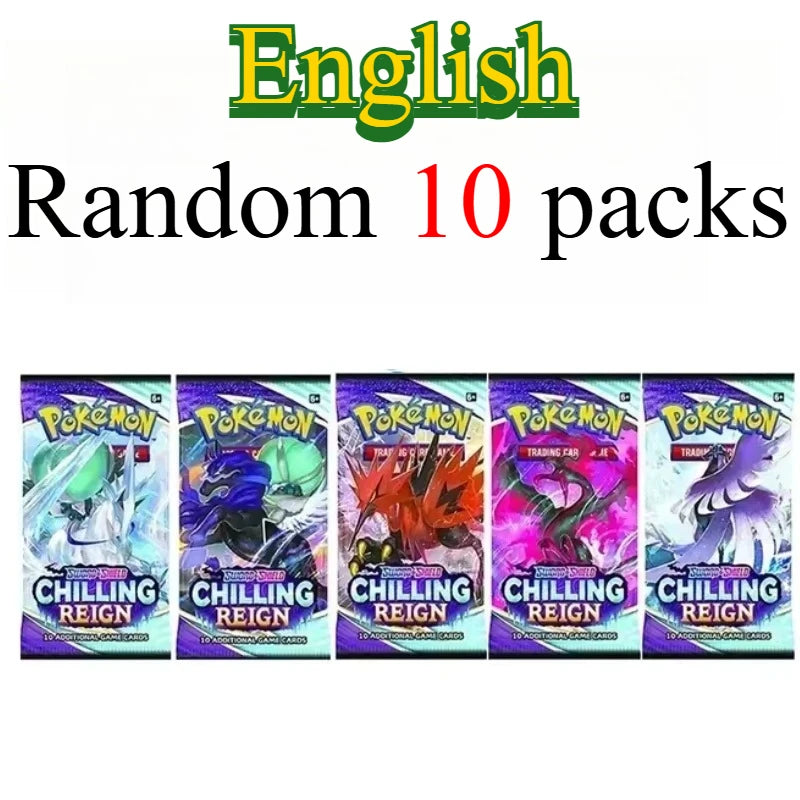 10 Pokémon Card Packs, Bright Stars,151 Prismatic Evolutions,PALDEAN FATES,English Reinforcement,Battle Transaction Card Gift