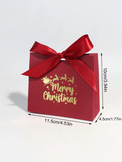 10/20/50pcs Christmas Candy Boxes Santa Claus reindeer Cookie Gift Box Merry Christmas Packaging Box New Year 2025