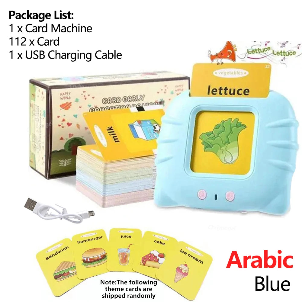 Early Education Flash Card Learning Toys Talking Flashcards for Kids Preschool English Electronic Audio Book Machine Gift
