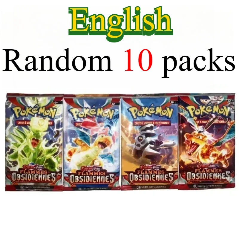 10 Pokémon Card Packs, Bright Stars,151 Prismatic Evolutions,PALDEAN FATES,English Reinforcement,Battle Transaction Card Gift