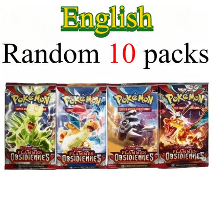 10 Pokémon Card Packs, Bright Stars,151 Prismatic Evolutions,PALDEAN FATES,English Reinforcement,Battle Transaction Card Gift