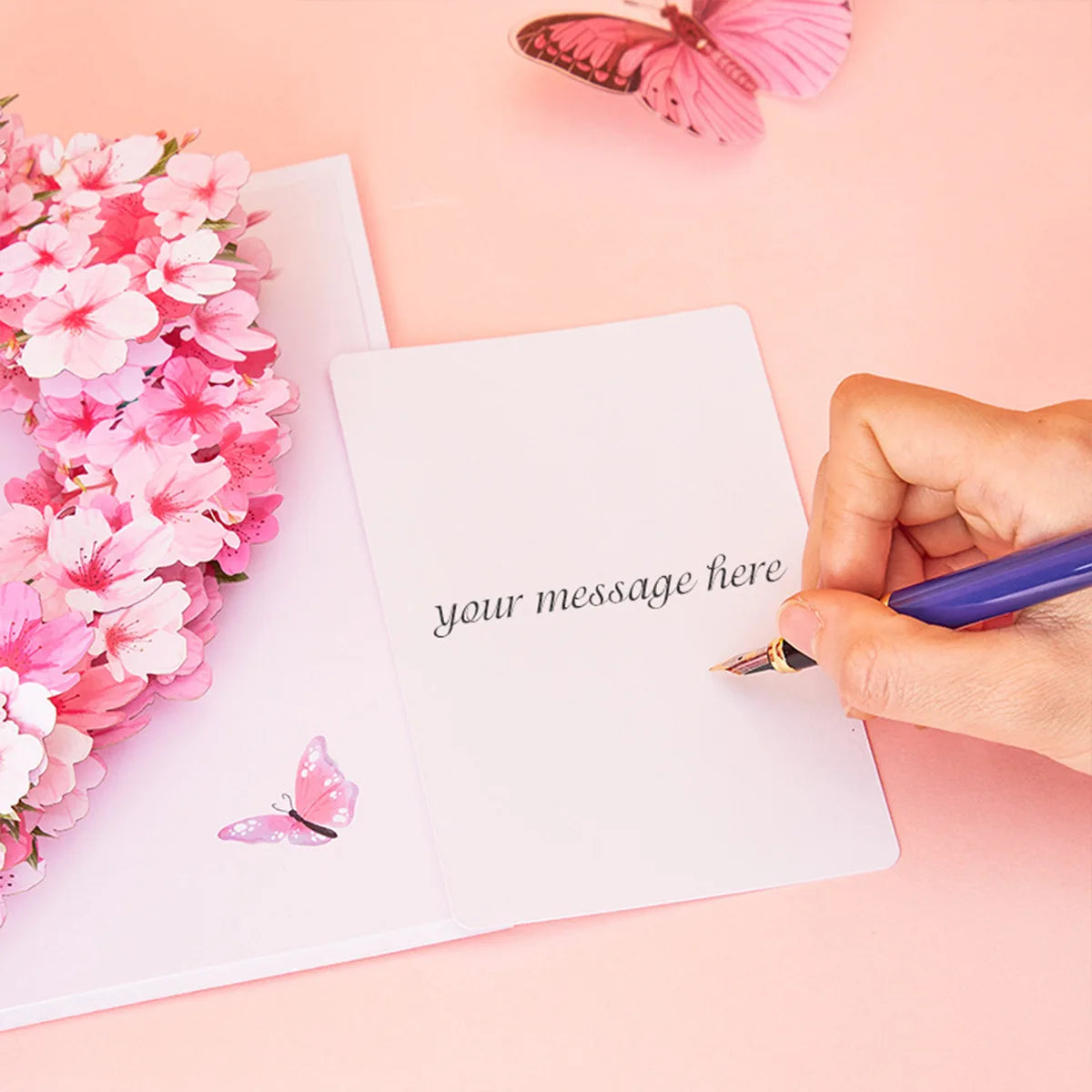 3D Pop-Up Heart Shape Flower Greeting Cards Mother's Day Wedding Card Anniversary Valentines Day Birthday Gift Card Handmade