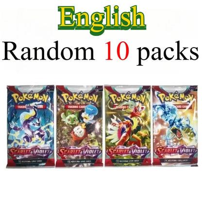 10 Pokémon Card Packs, Bright Stars,151 Prismatic Evolutions,PALDEAN FATES,English Reinforcement,Battle Transaction Card Gift