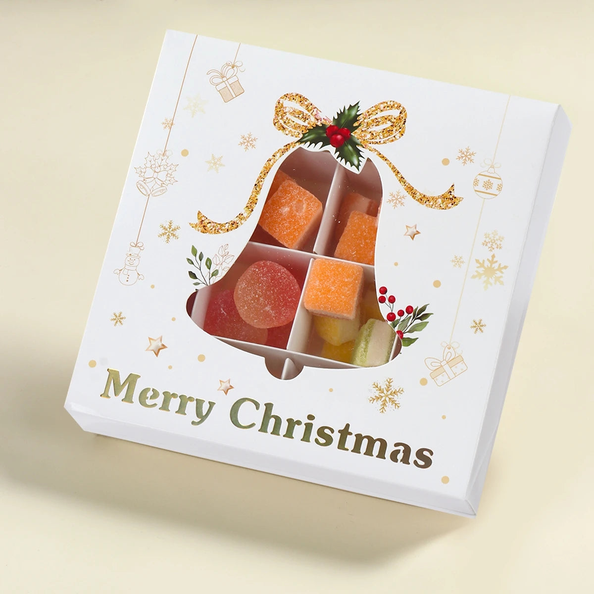 Christmas Candy Boxes Cookie Biscuit Packing Bag 2024 Christmas Decoration for Home Navidad Xmas Wrapping Gift Box New Year 2025