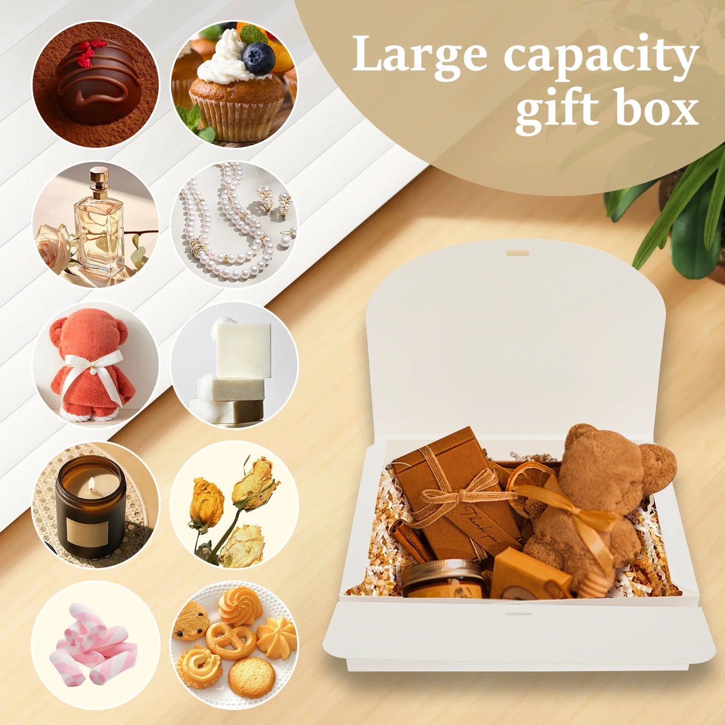 10Pcs Paper Gift Boxes with Lids Valentine's Day Gift Packaging Box Large Capacity Decorative Box for Weddings Birthday