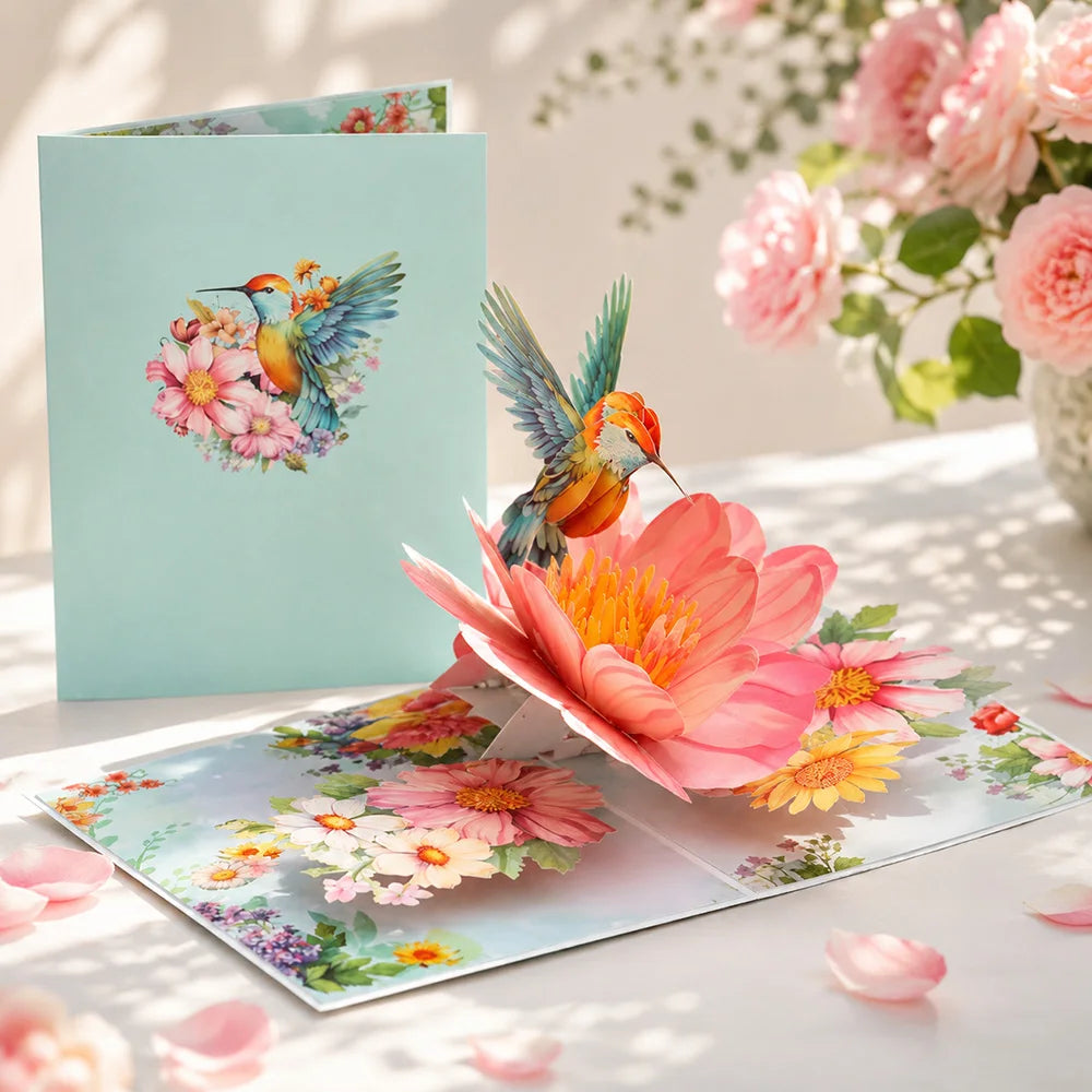 3D Pop Up Flower Greeting Cards Wedding Card Anniversary Thanksgiving Valentines Day Birthday Gift Thank You Card Handmade Cards