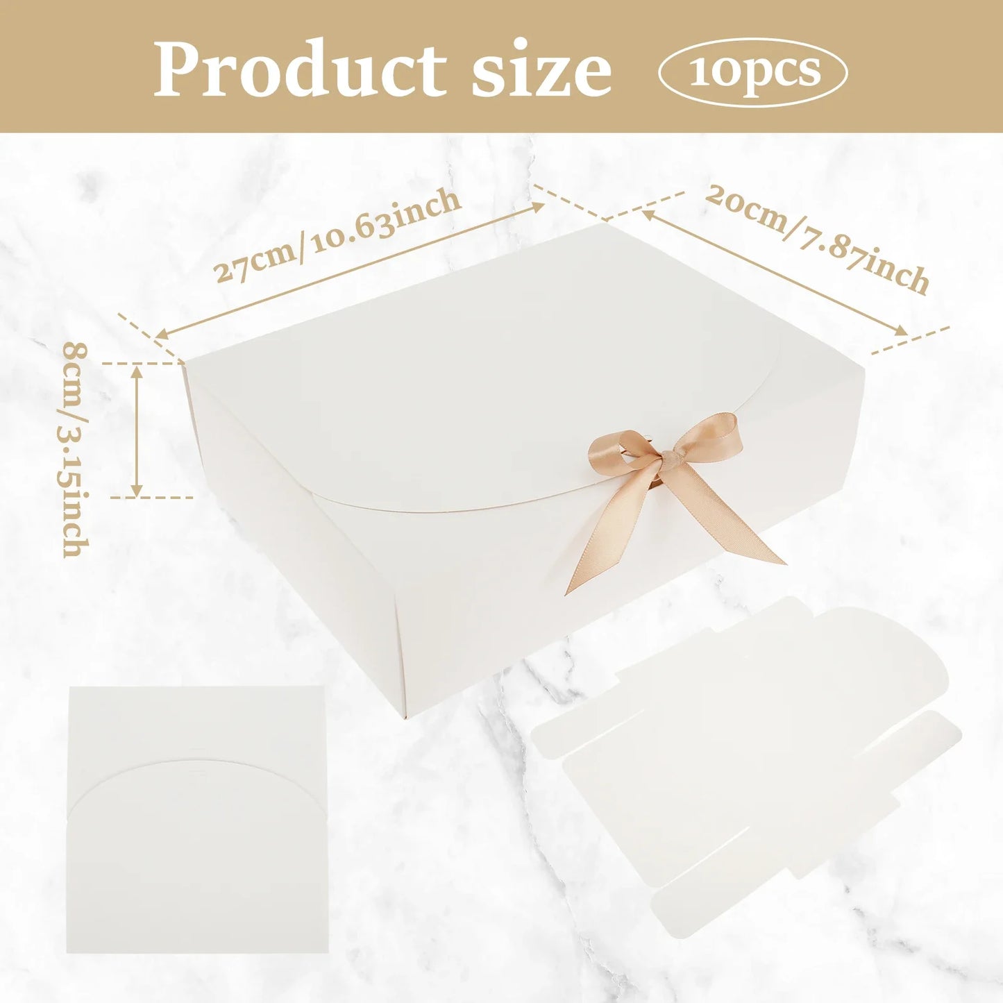 10Pcs Paper Gift Boxes with Lids Valentine's Day Gift Packaging Box Large Capacity Decorative Box for Weddings Birthday