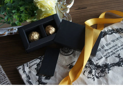 4 size choose 10set Elegant Valentine Chocolate Paper Box Gold Black Design Wedding Christmas Birthday Candy Packaging