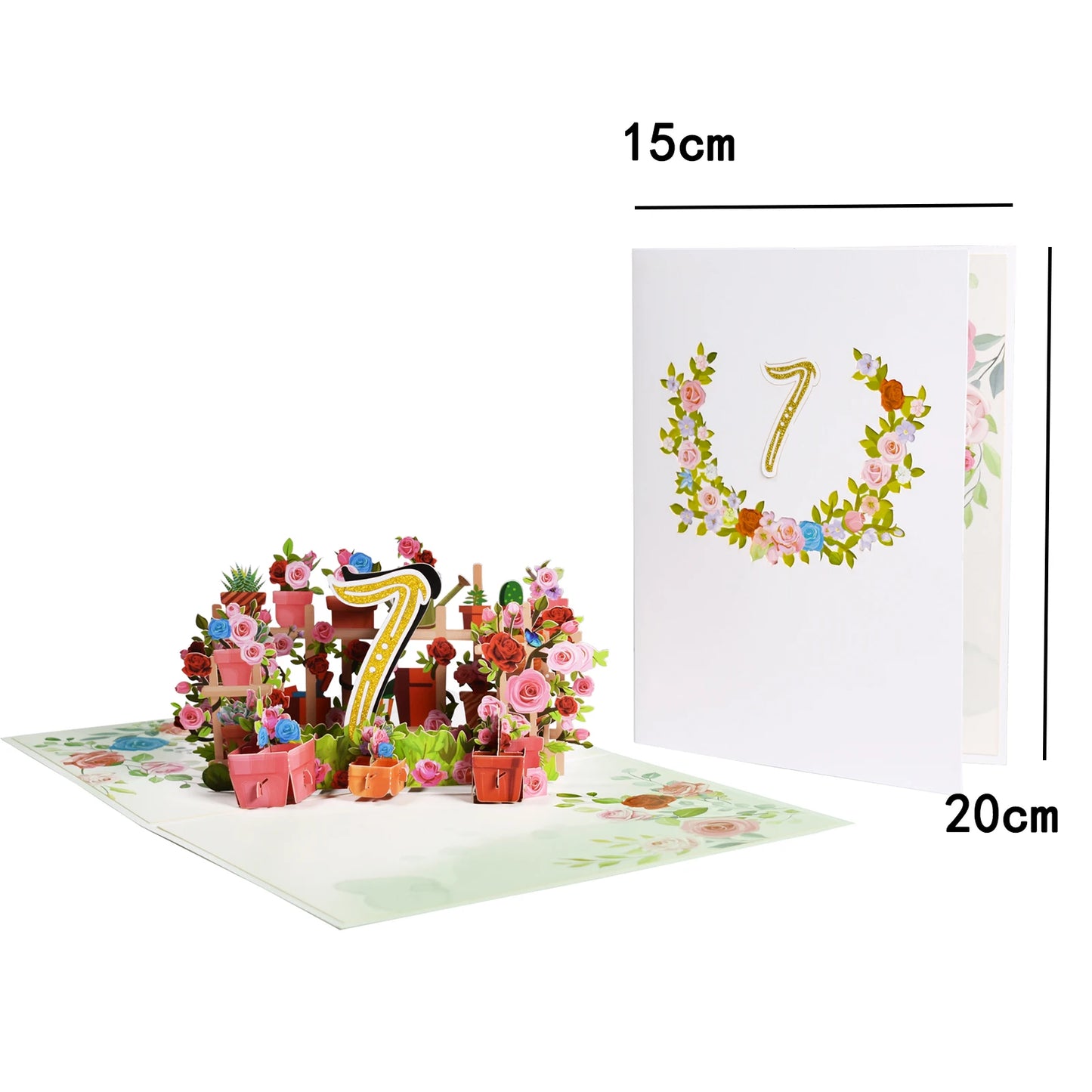 Pop Up Anniversary Card 1st 10 28 21 30 Number Figure 3D Greeting Cards for Birthday Wedding