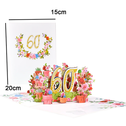 Pop Up Anniversary Card 1st 10 28 21 30 Number Figure 3D Greeting Cards for Birthday Wedding
