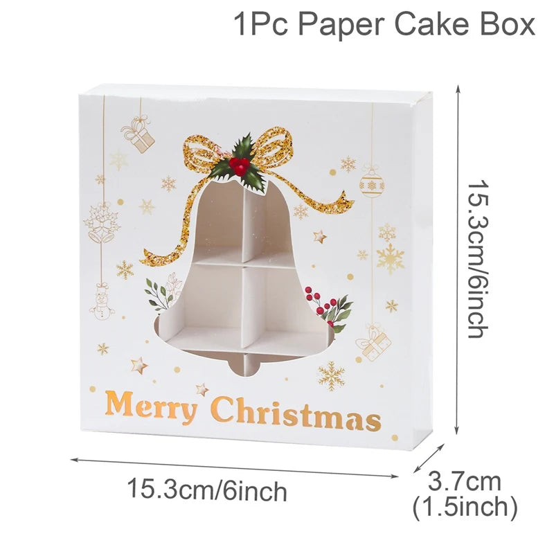 Christmas Candy Boxes Cookie Biscuit Packing Bag 2024 Christmas Decoration for Home Navidad Xmas Wrapping Gift Box New Year 2025