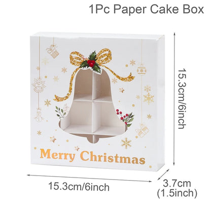 Christmas Candy Boxes Cookie Biscuit Packing Bag 2024 Christmas Decoration for Home Navidad Xmas Wrapping Gift Box New Year 2025