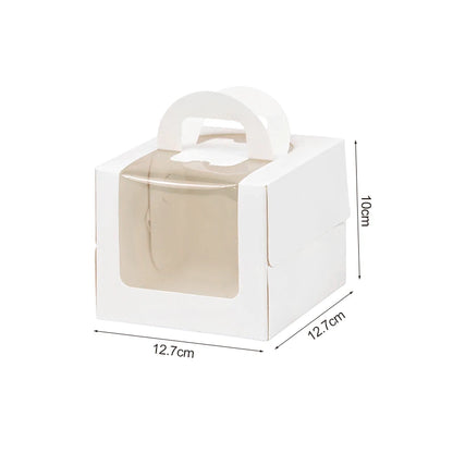 10Pcs Cake Box with Clear Window Paper Gift Packaging Box Wedding Birthday Party Muffin Cake Container Baby Shower Supplies