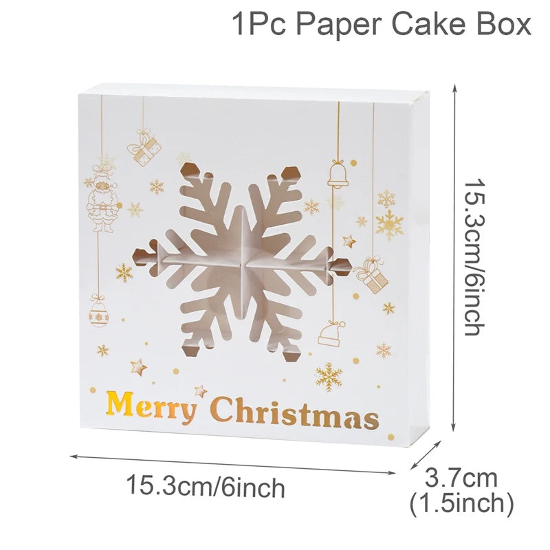 Christmas Candy Boxes Cookie Biscuit Packing Bag 2024 Christmas Decoration for Home Navidad Xmas Wrapping Gift Box New Year 2025