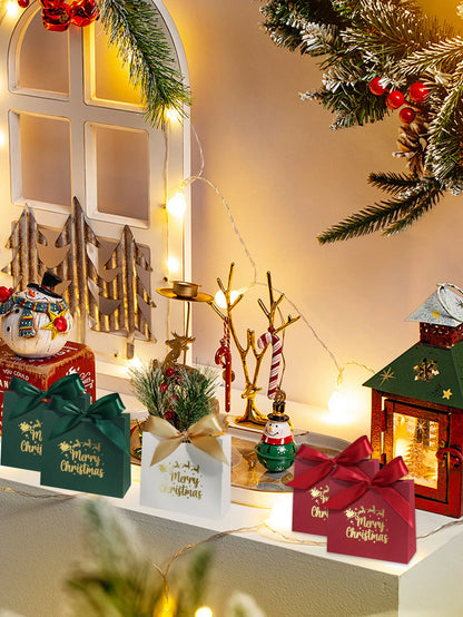 10/20/50pcs Christmas Candy Boxes Santa Claus reindeer Cookie Gift Box Merry Christmas Packaging Box New Year 2025
