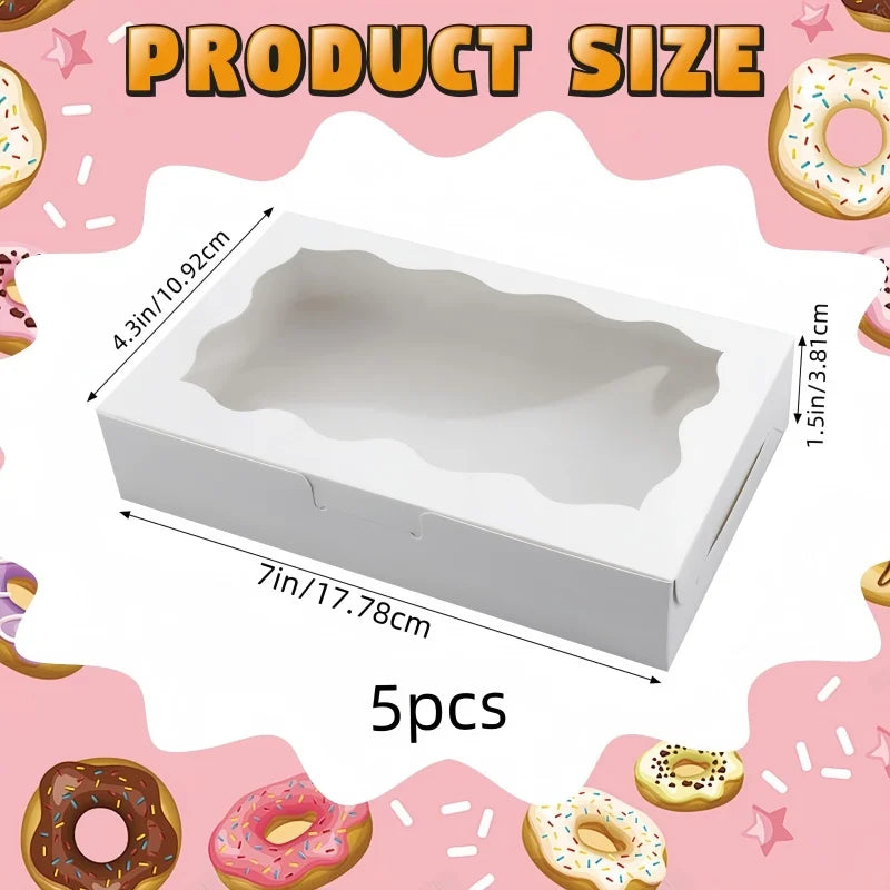 5/10pcs Gift Box with Clear Window - For Desserts, Pastries, Candies and Chocolates - Perfect for Weddings, Birthdays and more