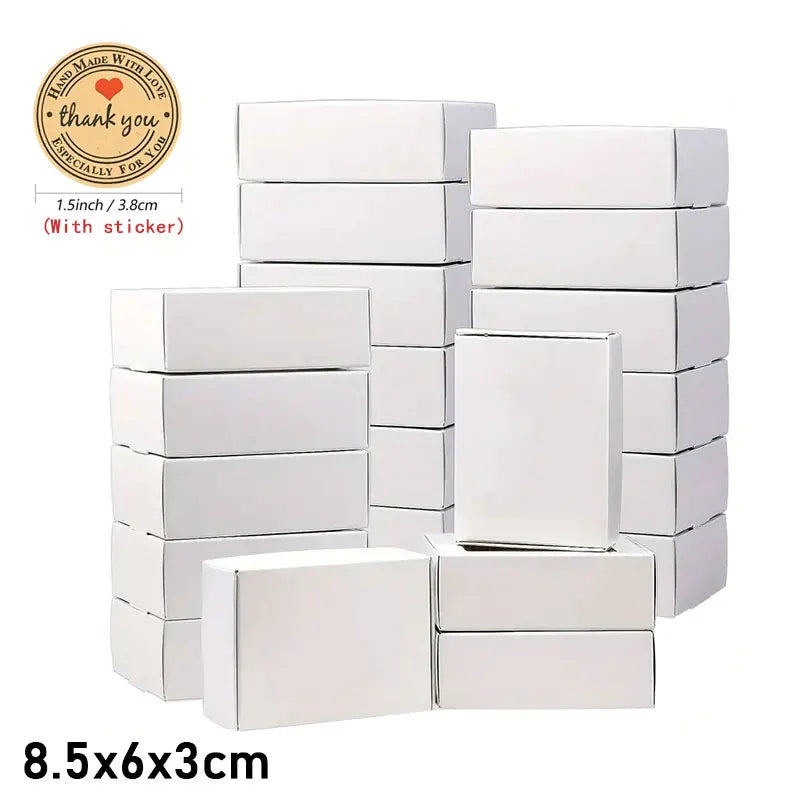 10/30pcs small gift craft handmade kraft paper box, wedding party birthday paper gift box (with stickers)