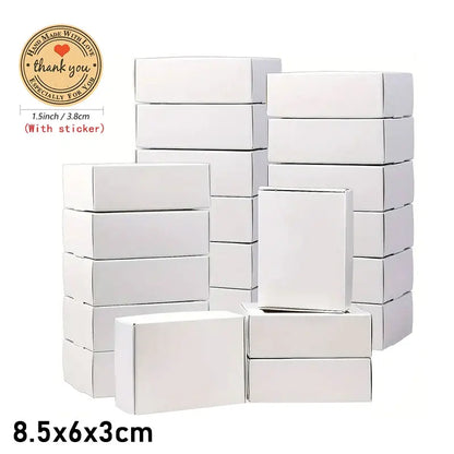 10/30pcs small gift craft handmade kraft paper box, wedding party birthday paper gift box (with stickers)