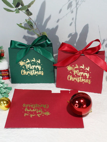 10/20/50pcs Christmas Candy Boxes Santa Claus reindeer Cookie Gift Box Merry Christmas Packaging Box New Year 2025
