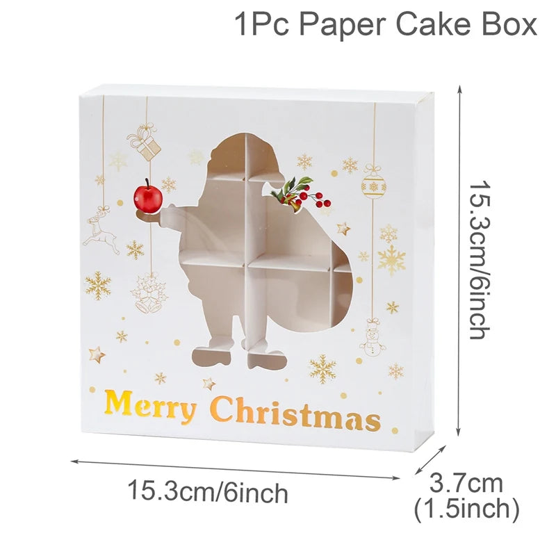 Christmas Candy Boxes Cookie Biscuit Packing Bag 2024 Christmas Decoration for Home Navidad Xmas Wrapping Gift Box New Year 2025
