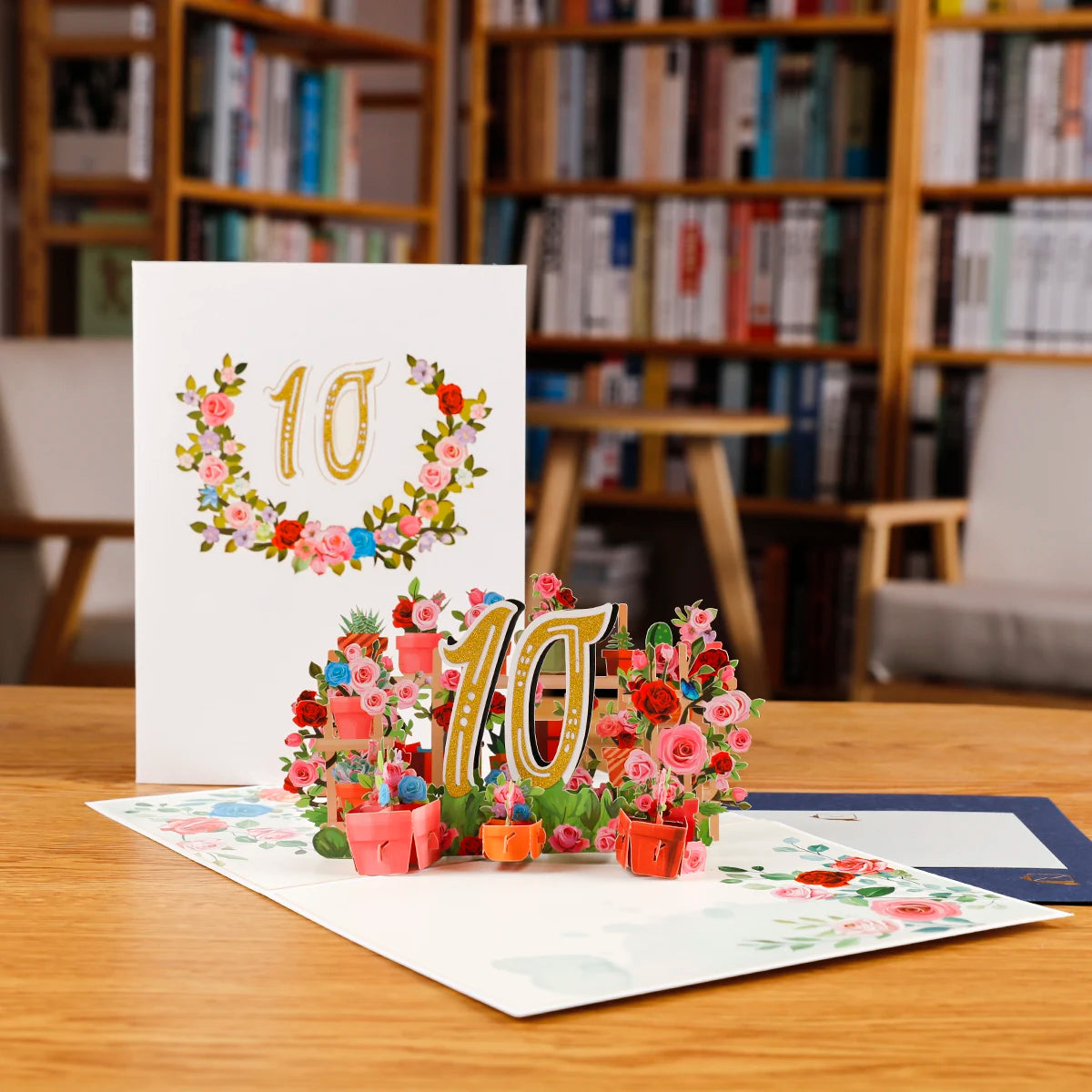 Pop Up Anniversary Card 1st 10 28 21 30 Number Figure 3D Greeting Cards for Birthday Wedding