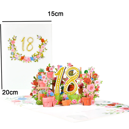Pop Up Anniversary Card 1st 10 28 21 30 Number Figure 3D Greeting Cards for Birthday Wedding